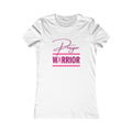 Prayer Warrior Breast Cancer Women's Fitted Tshirt (Pink Logo)