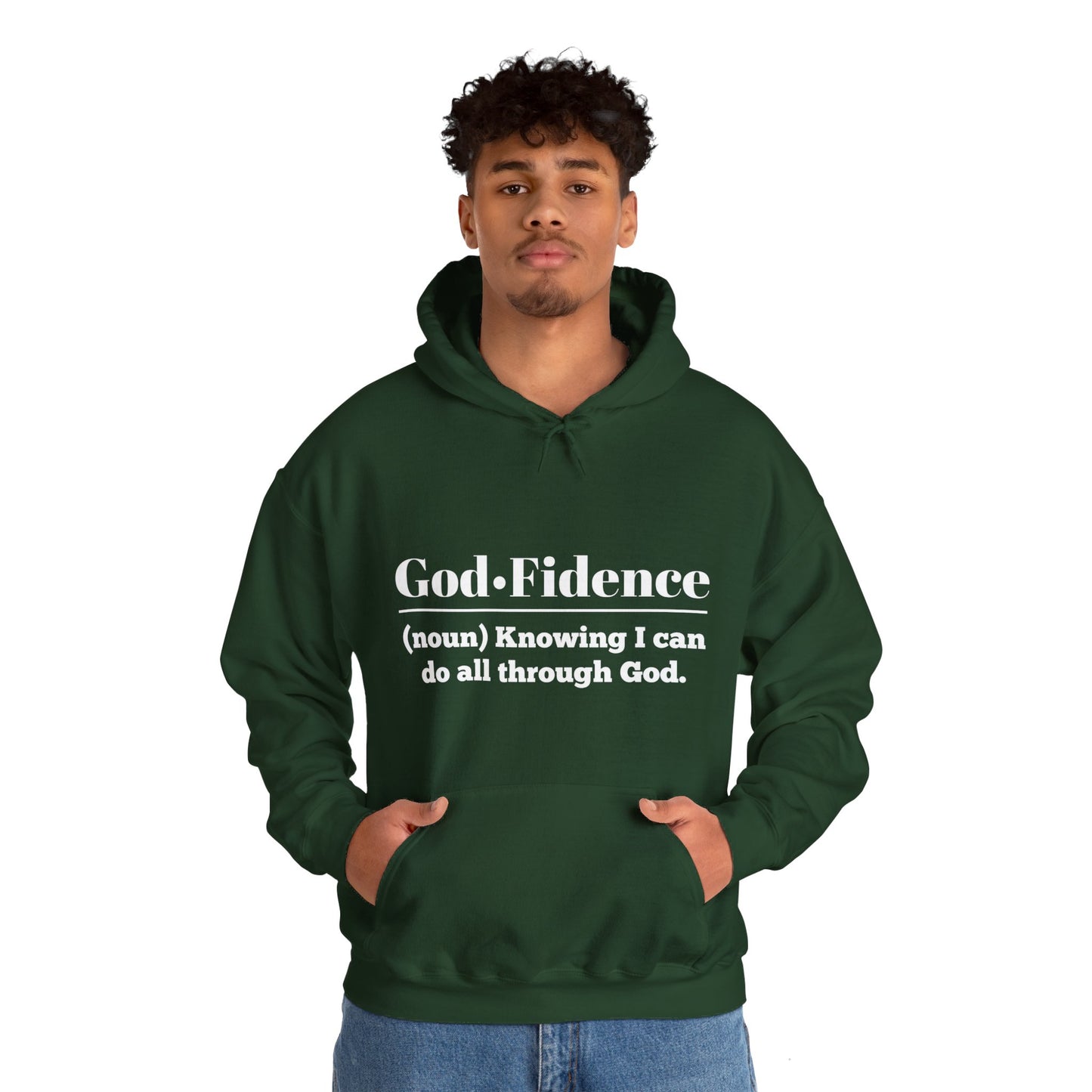 God-Fidence Men's Hoodie (White Logo)