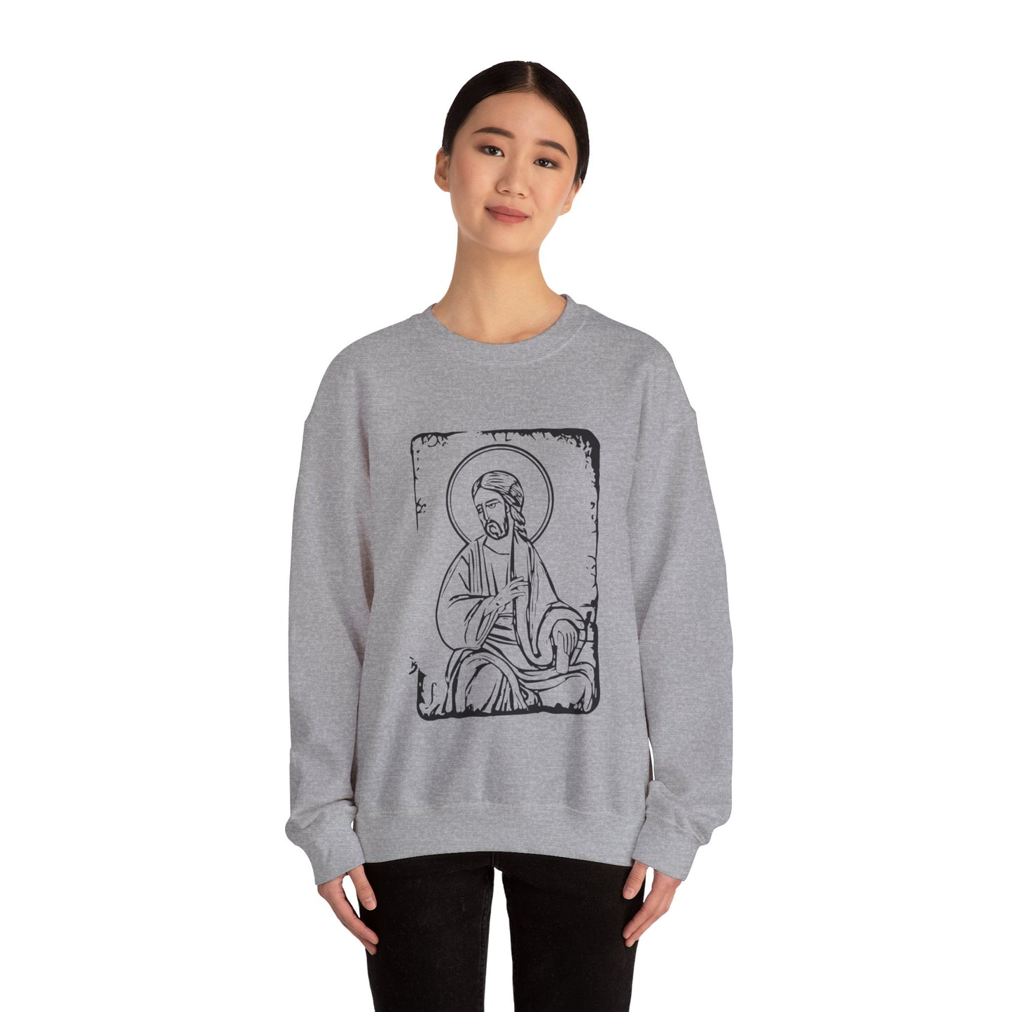 Orthodox Icon Women's Relaxed Sweatshirt (Black Logo)