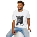 Raised on Reagan Men's Tshirt (Black Logo) - Sweet Baby Jeez Teez