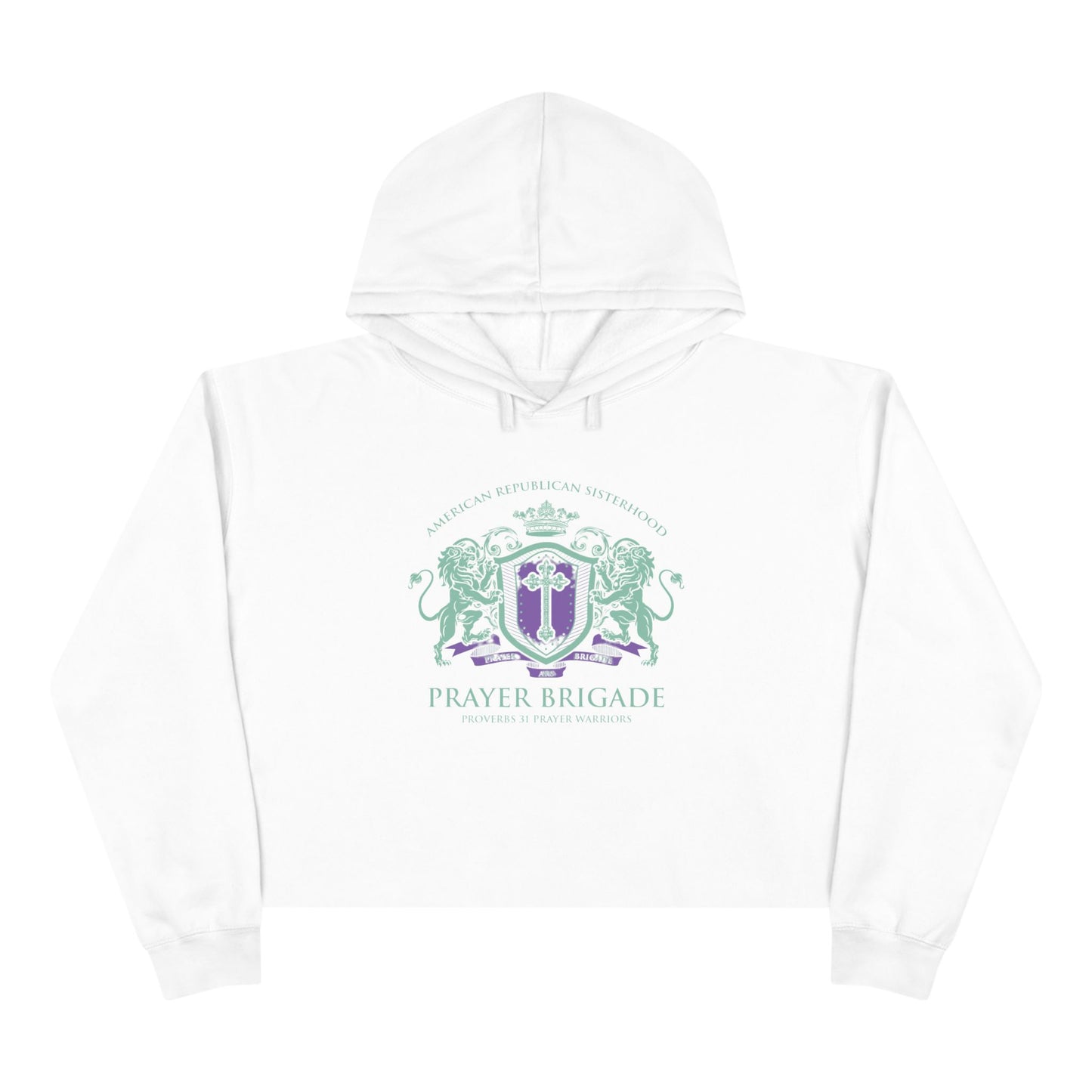 ARS Prayer Brigade Crop Hoodie (Green/Purple Logo)