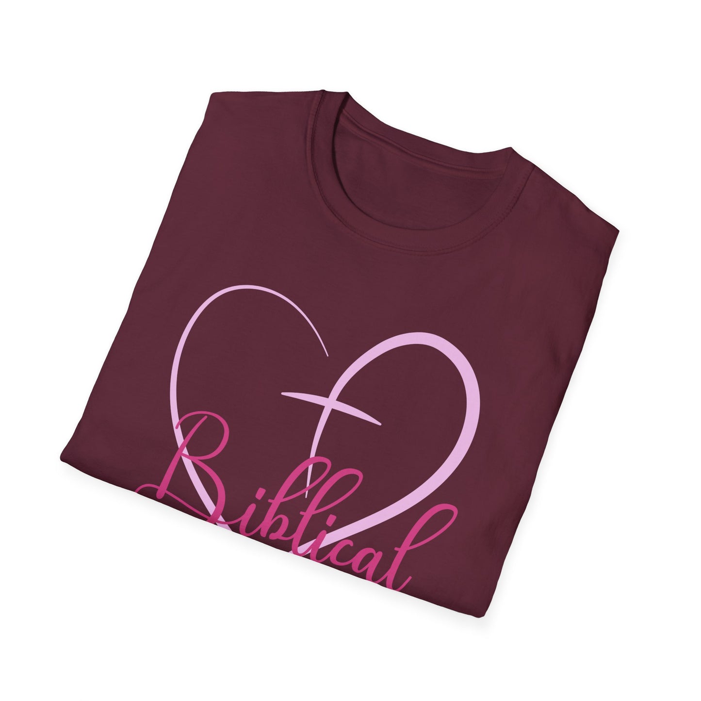 Biblical Babe Women's Relaxed/Plus Tshirt (Pink Heart Logo) - Sweet Baby Jeez Teez