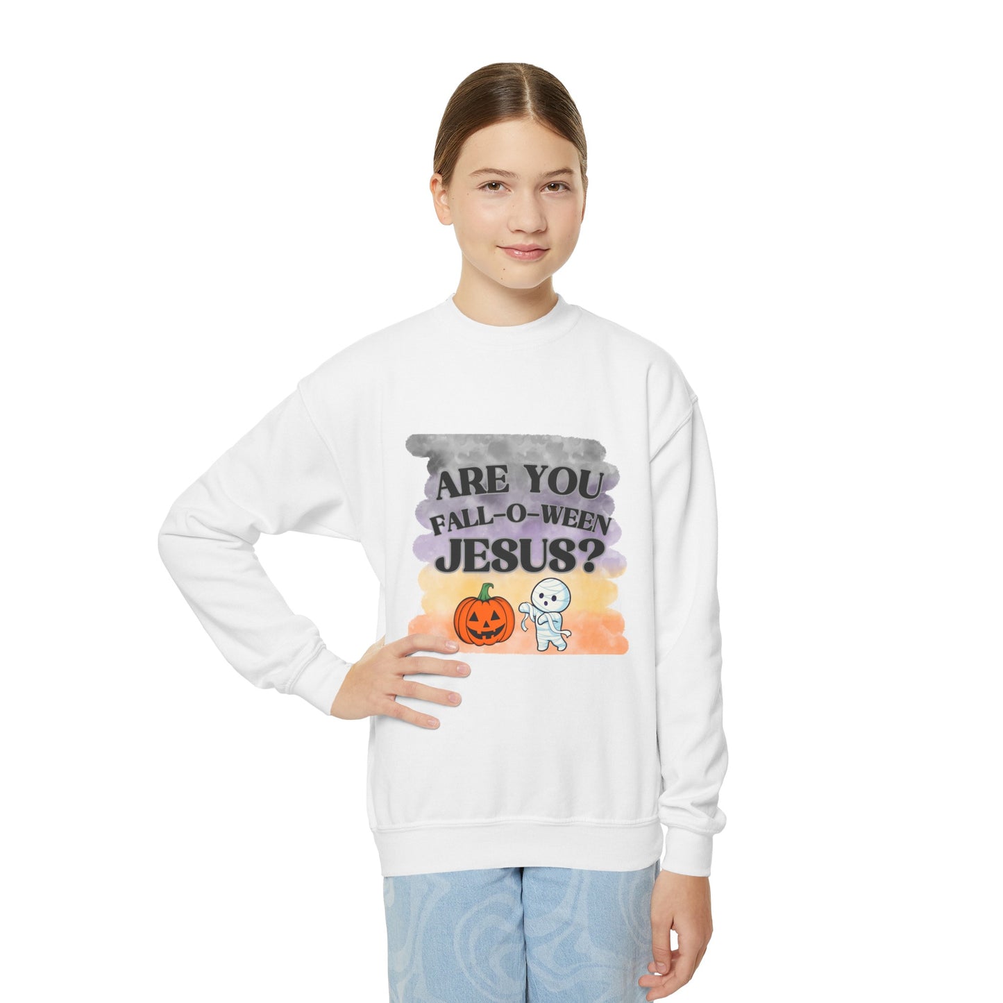 Fall-O-Ween Kids Unisex Sweatshirt - Sweet Baby Jeez Teez