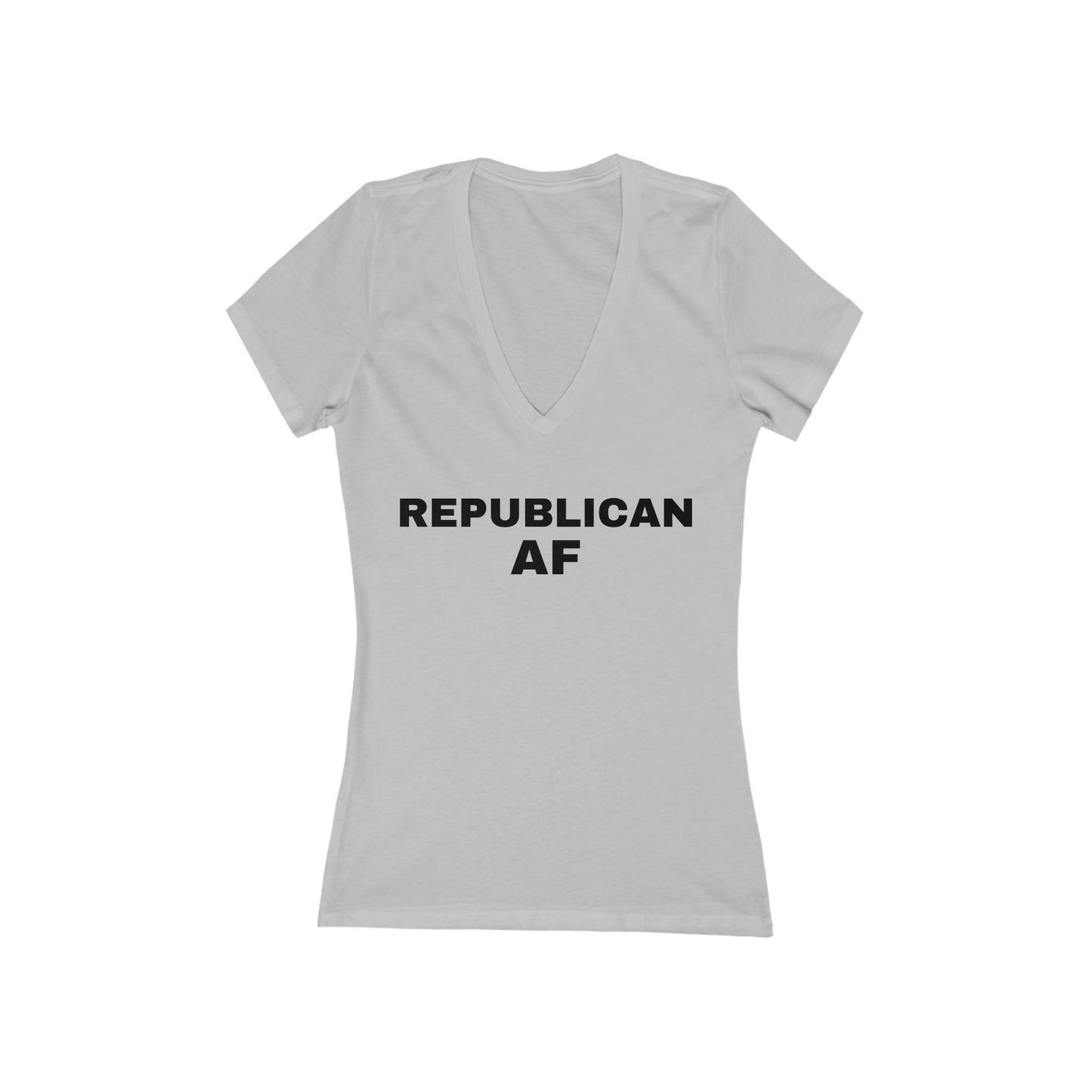 Republican AF Women's Deep V Tshirt (Black Logo)