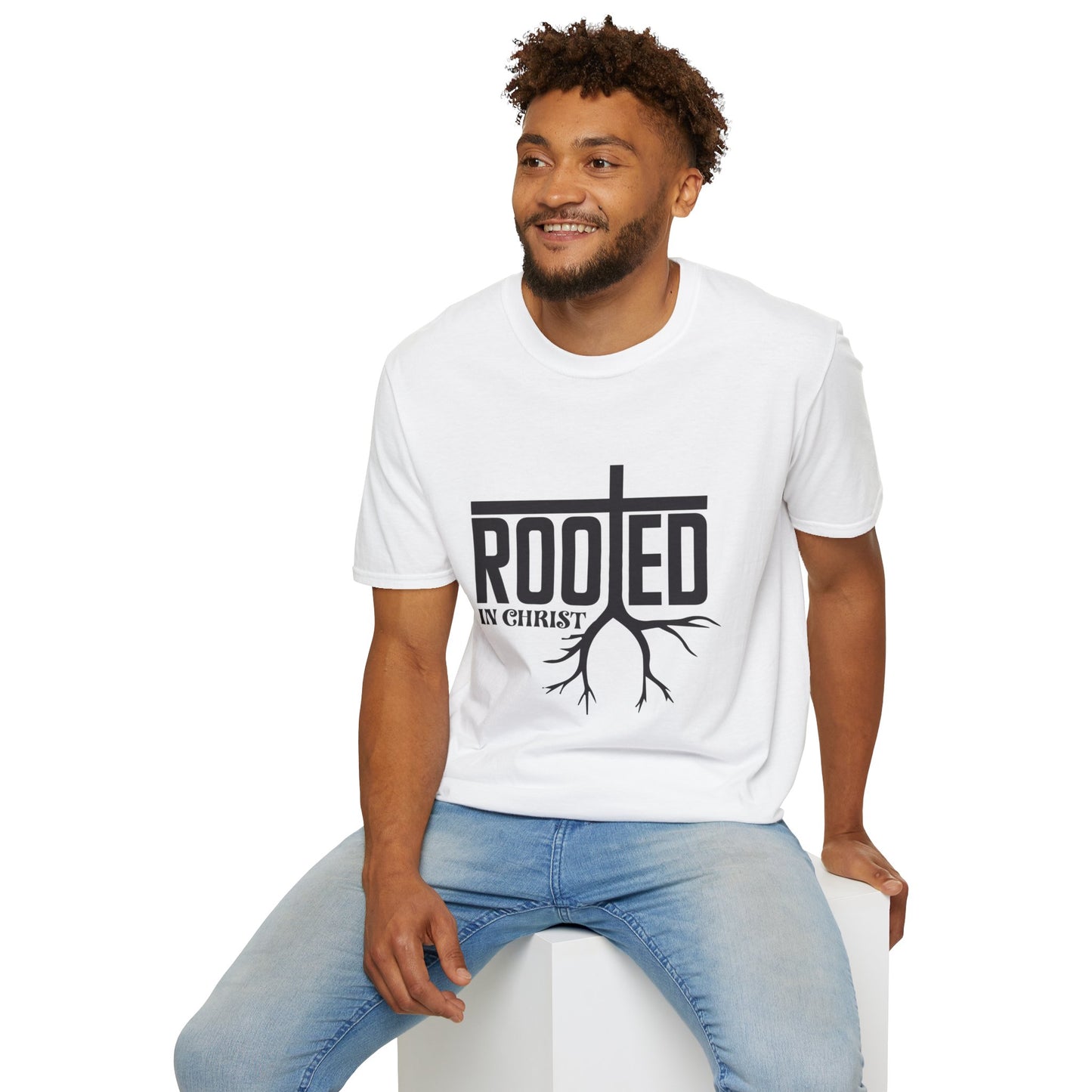 Rooted Men's Tshirt (Black Logo)