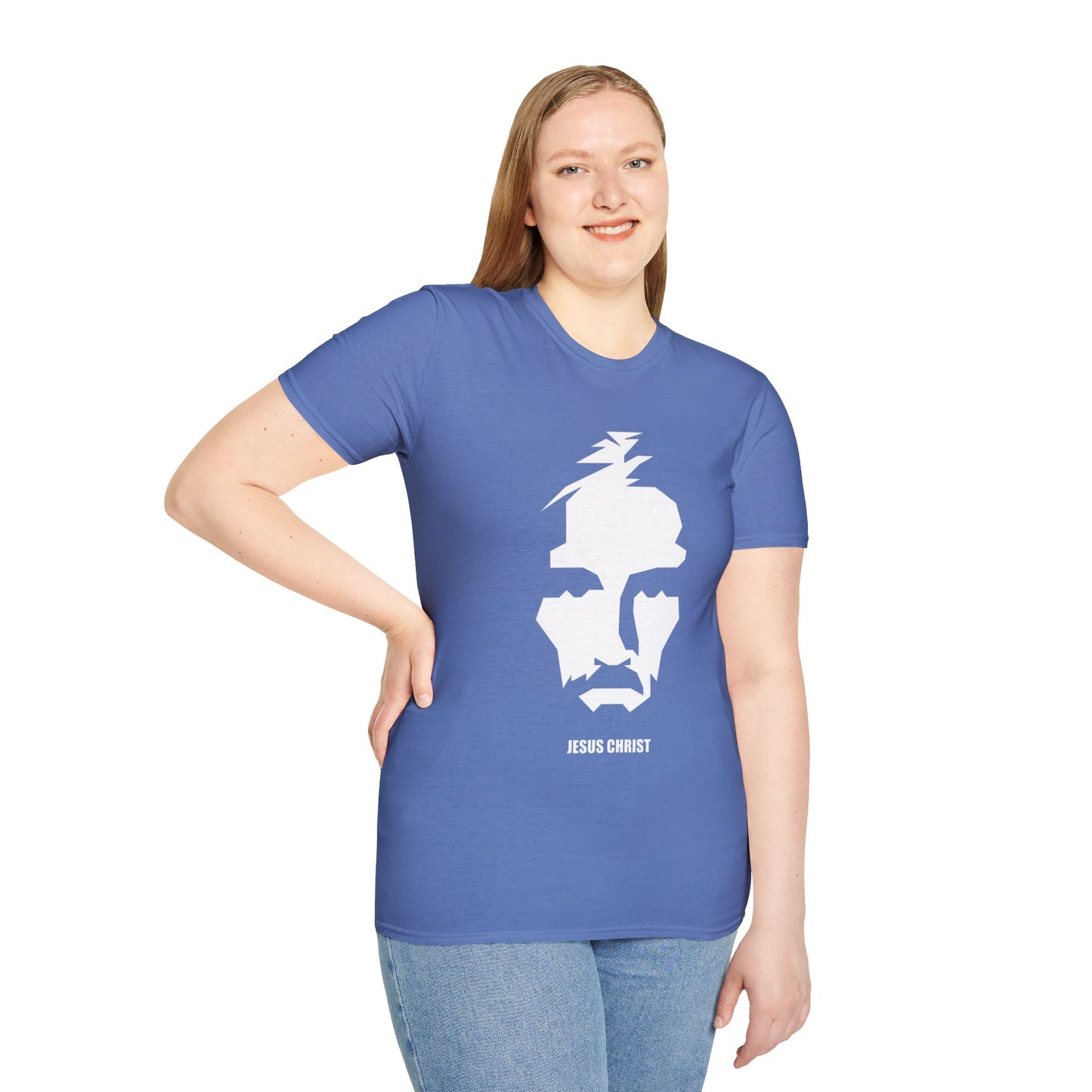 Jesus Portrait Women's Relaxed/Plus Tshirt  (Cont. Logo)
