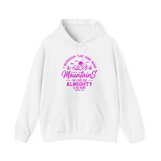 Mountains Women's Relaxed Hoodie (Hot Pink Logo) - Sweet Baby Jeez Teez