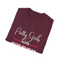 Pretty Girls Women's Relaxed/Plus Tshirt (White/Red Logo) - Sweet Baby Jeez Teez