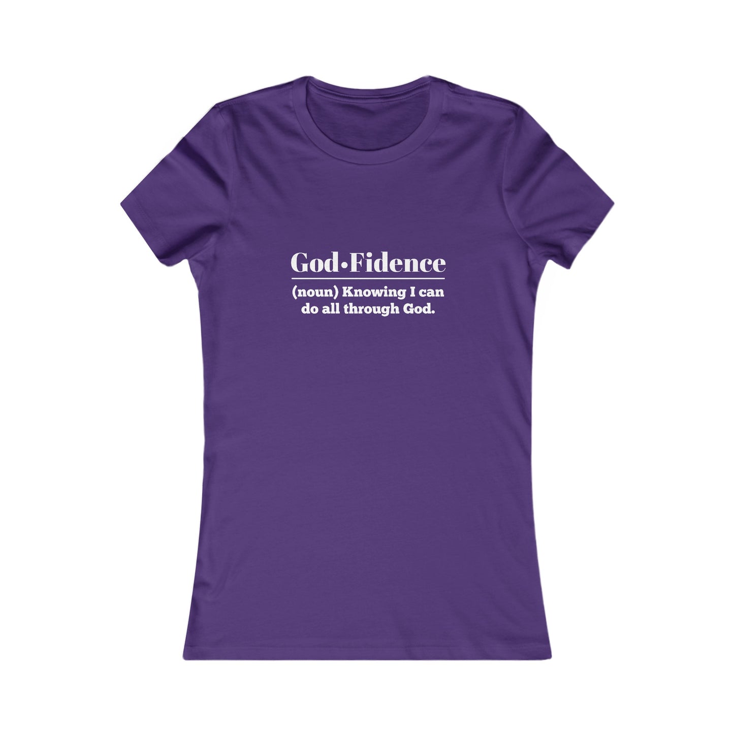 God-fidence Women's Fitted Tshirt (White Logo)
