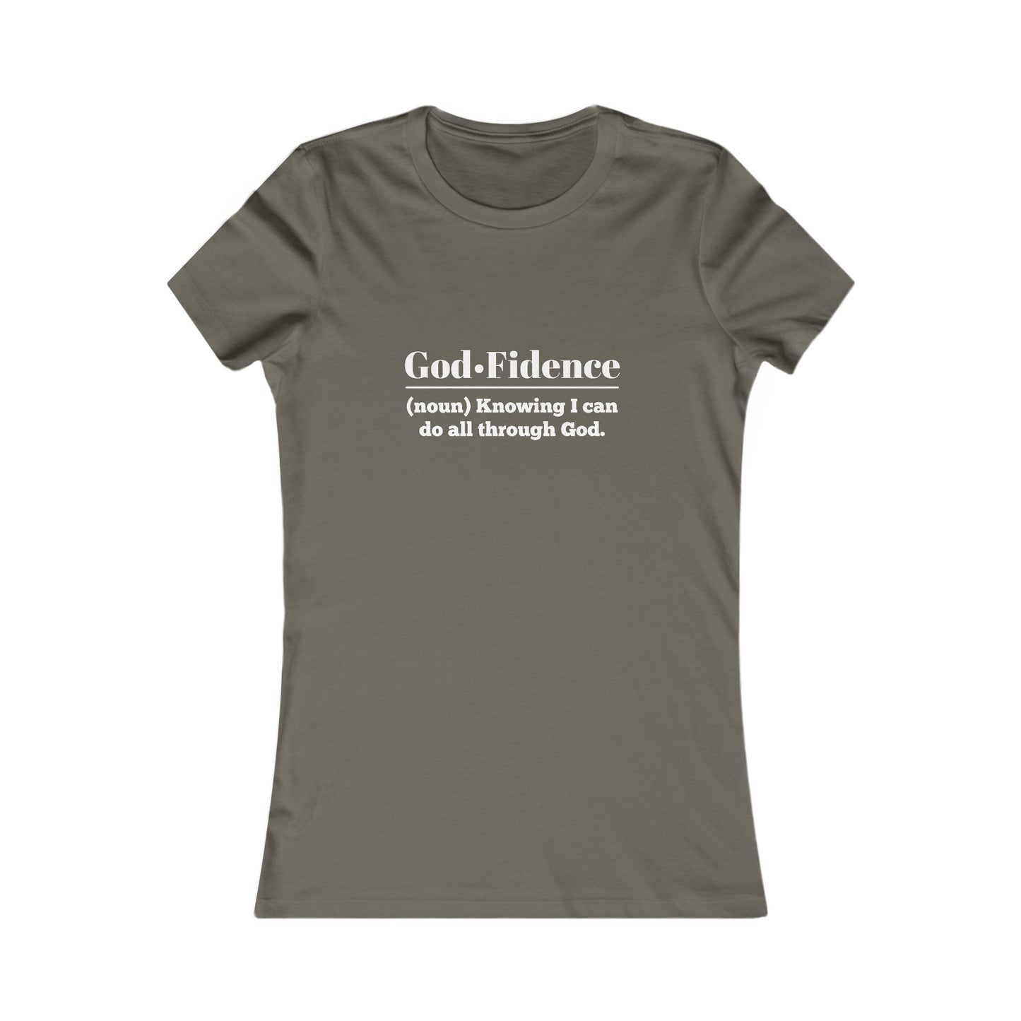 God-fidence Women's Fitted Tshirt (White Logo)