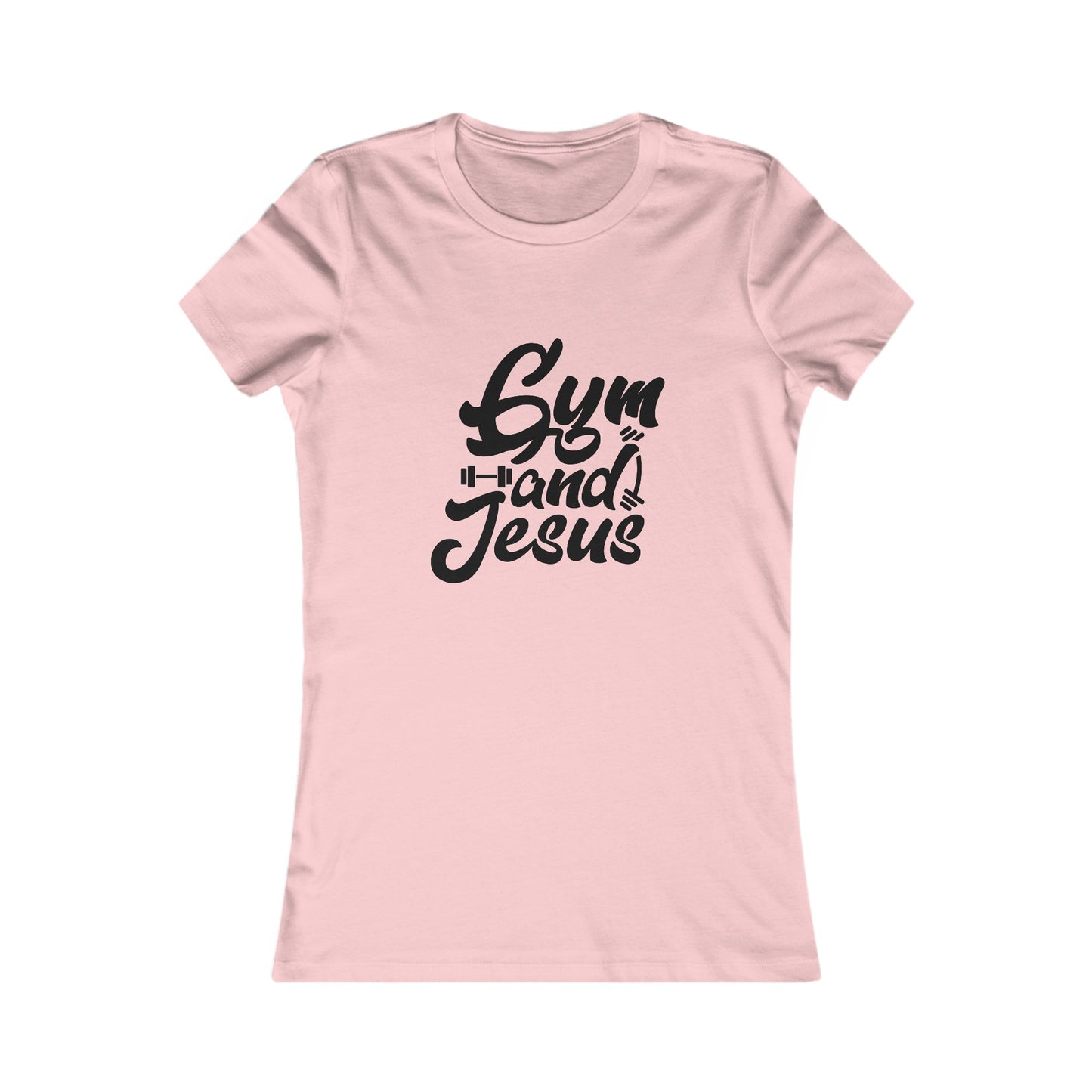 Gym and Jesus Women's Fitted Tshirt (Black Logo)