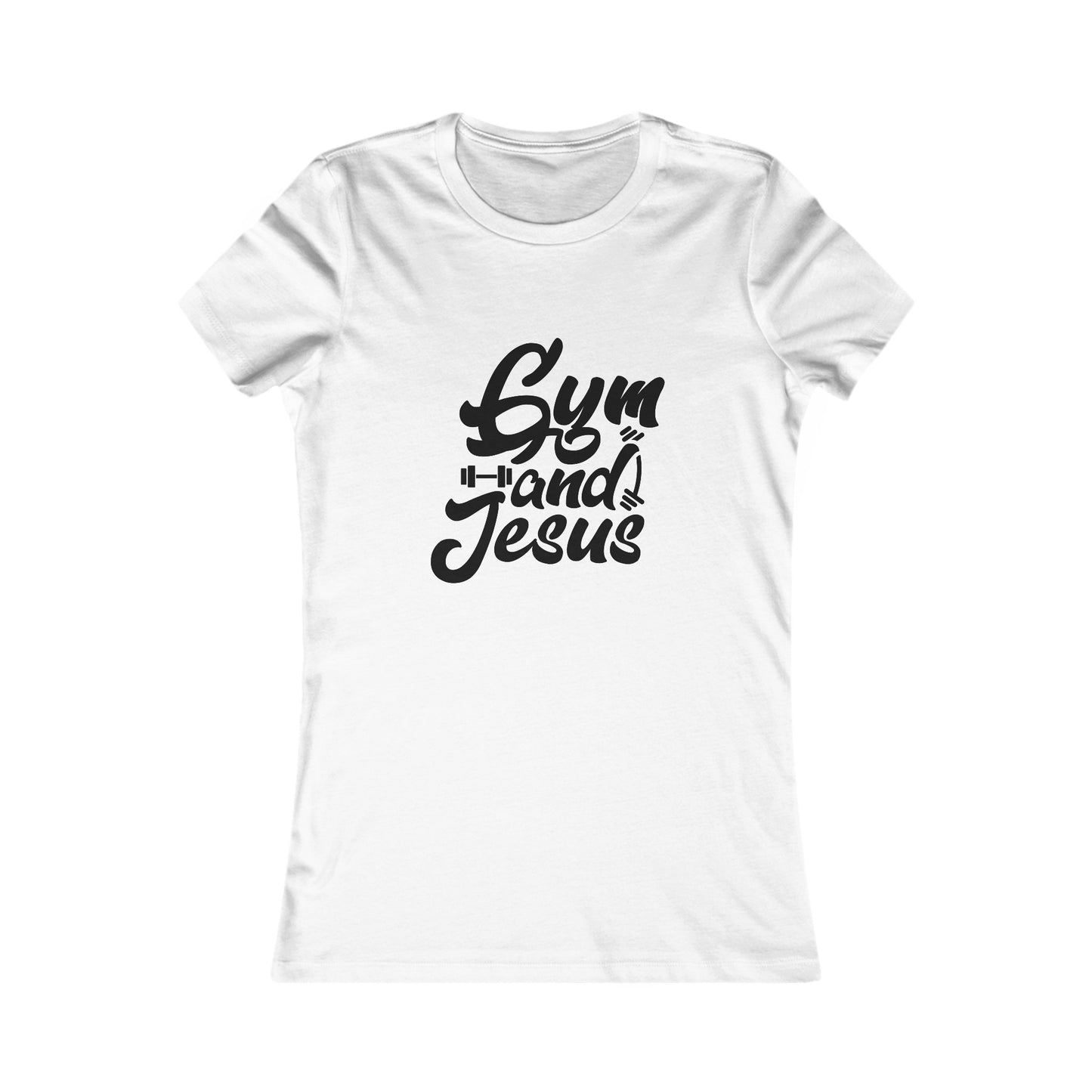 Gym and Jesus Women's Fitted Tshirt (Black Logo)