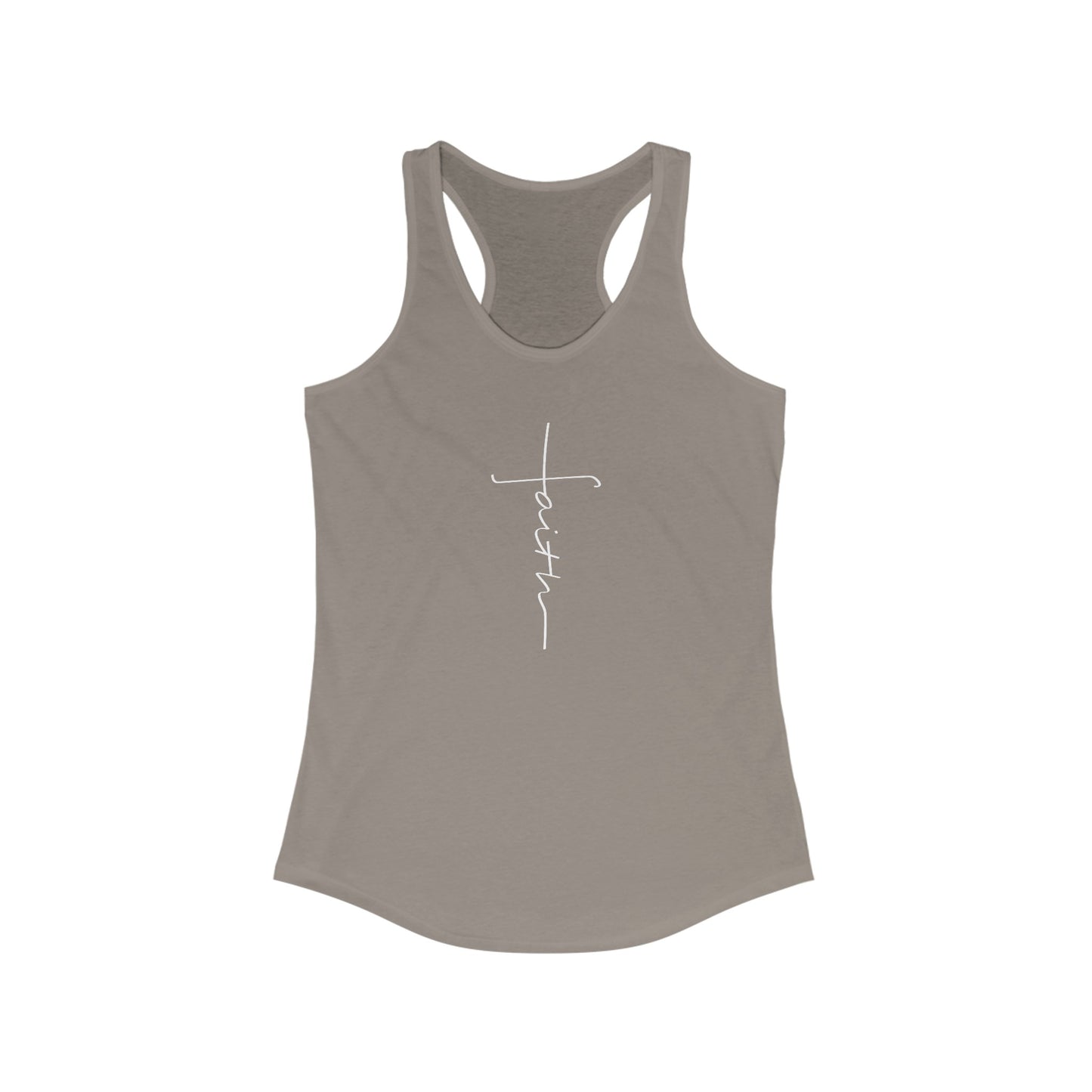 Cross Made From Faith Women's Racerback Tank (White) - Sweet Baby Jeez Teez