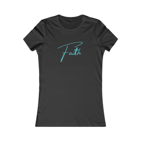 Cross-ed T Faith Women's Tshirt (Teal Logo) - Sweet Baby Jeez Teez