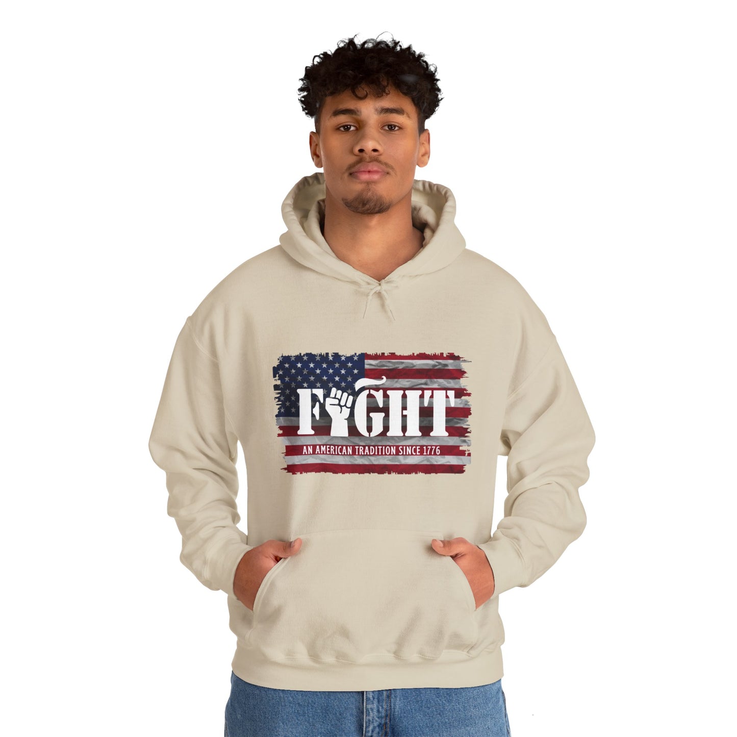 Fight Flag Men's Hoodie - Sweet Baby Jeez Teez