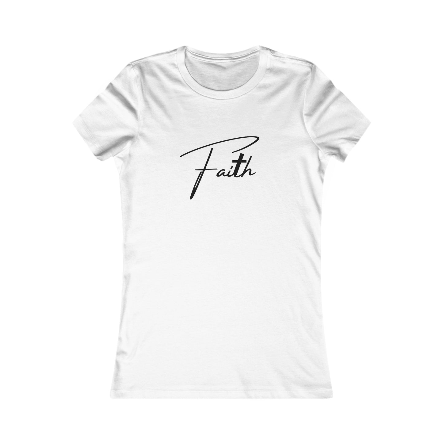 Cross-ed T Faith Women's Tshirt (Black Logo)