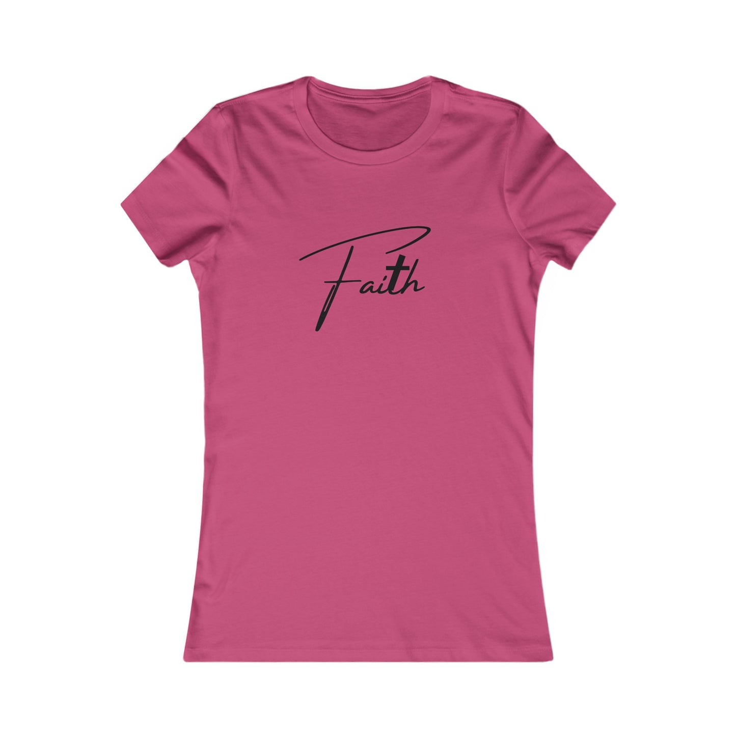 Cross-ed T Faith Women's Fitted Tshirt (Black Logo)