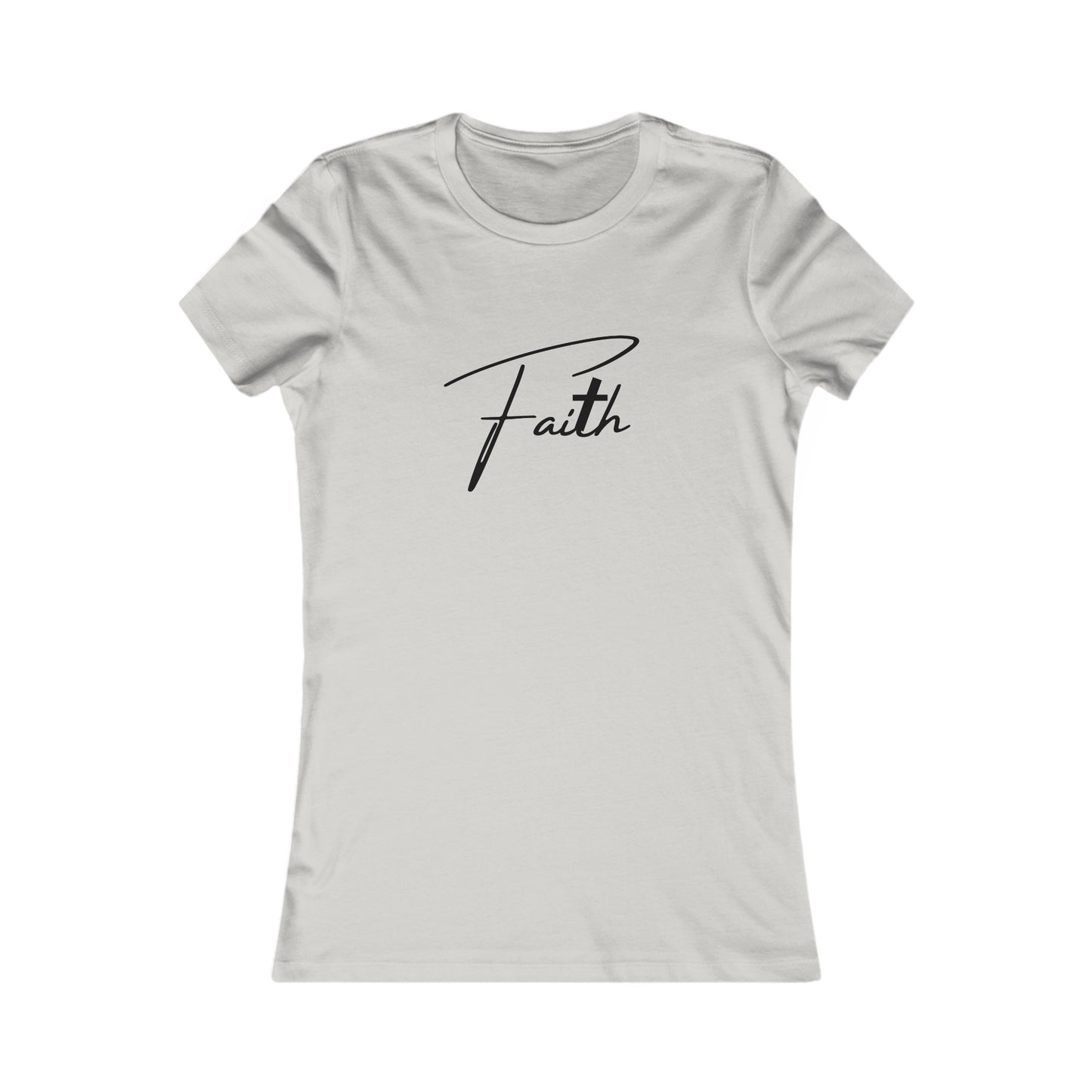 Cross-ed T Faith Women's Fitted Tshirt (Black Logo)