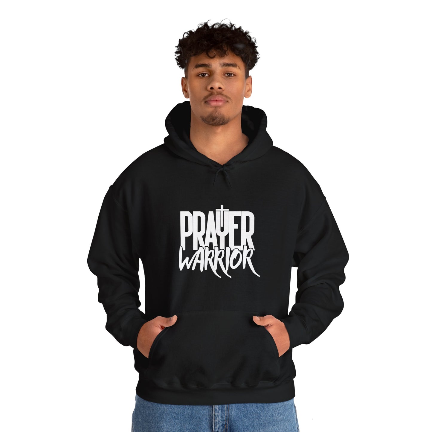 Prayer Warrior Men's Sweatshirt (White Logo)