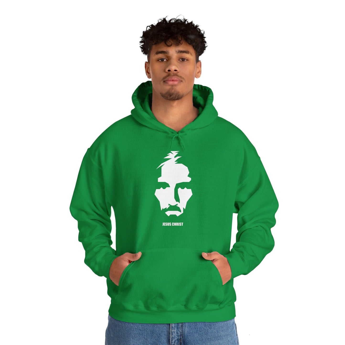 Jesus Portrait Men's Hoodie (Contemporary Logo)