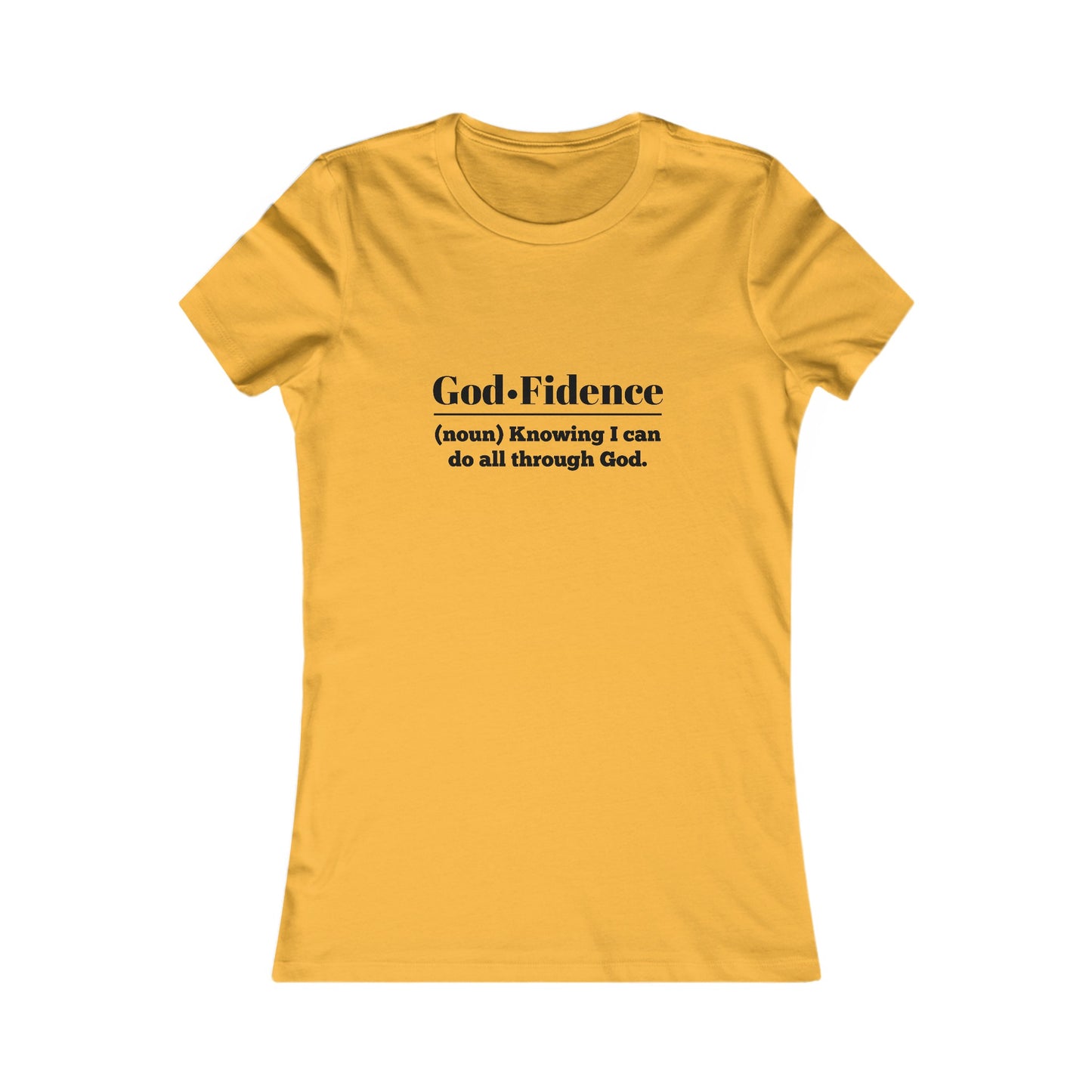 God-fidence Women's Fitted  Tshirt (Black Logo)