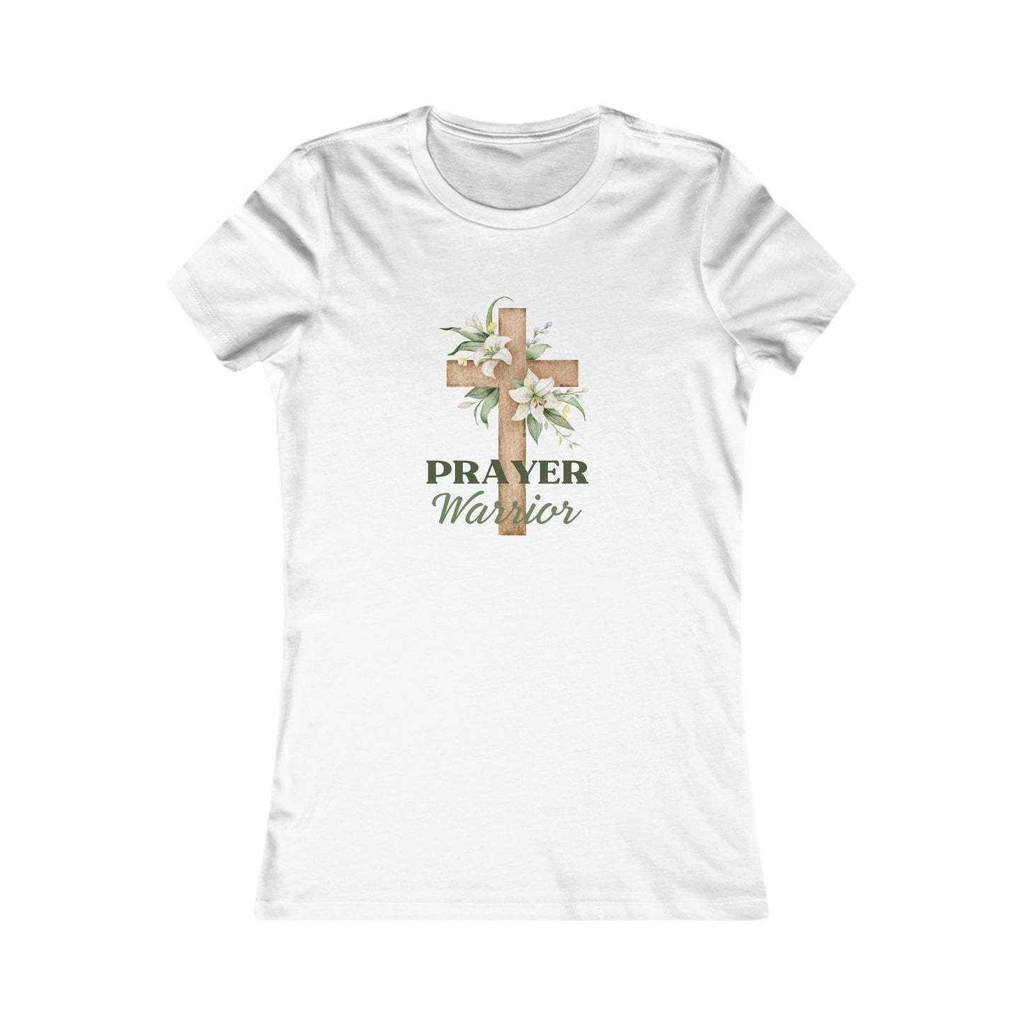 Prayer Warrior Women's Fitted Tshirt (Lillies Logo)