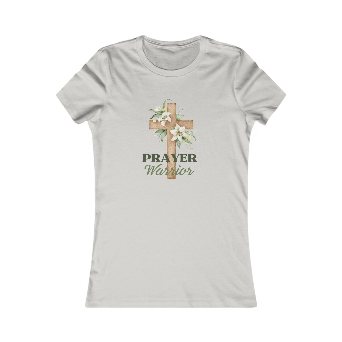 Prayer Warrior Women's Fitted Tshirt (Lillies Logo)