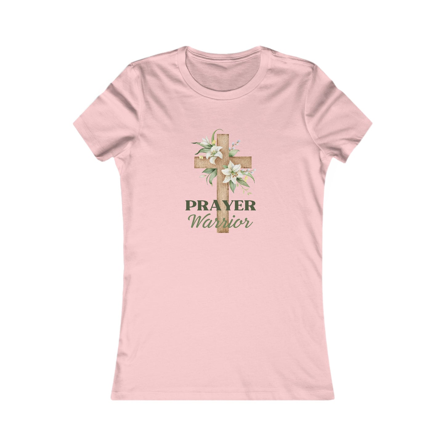 Prayer Warrior Women's Fitted Tshirt (Lillies Logo)