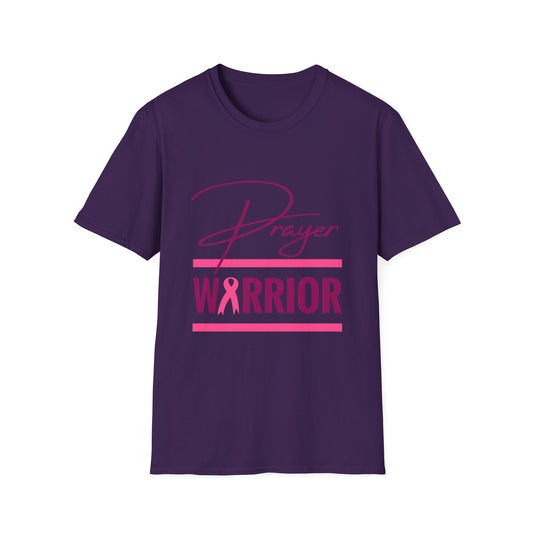 Prayer Warrior Breast Cancer Women's Relaxed/Plus Tshirt (Pink Logo)