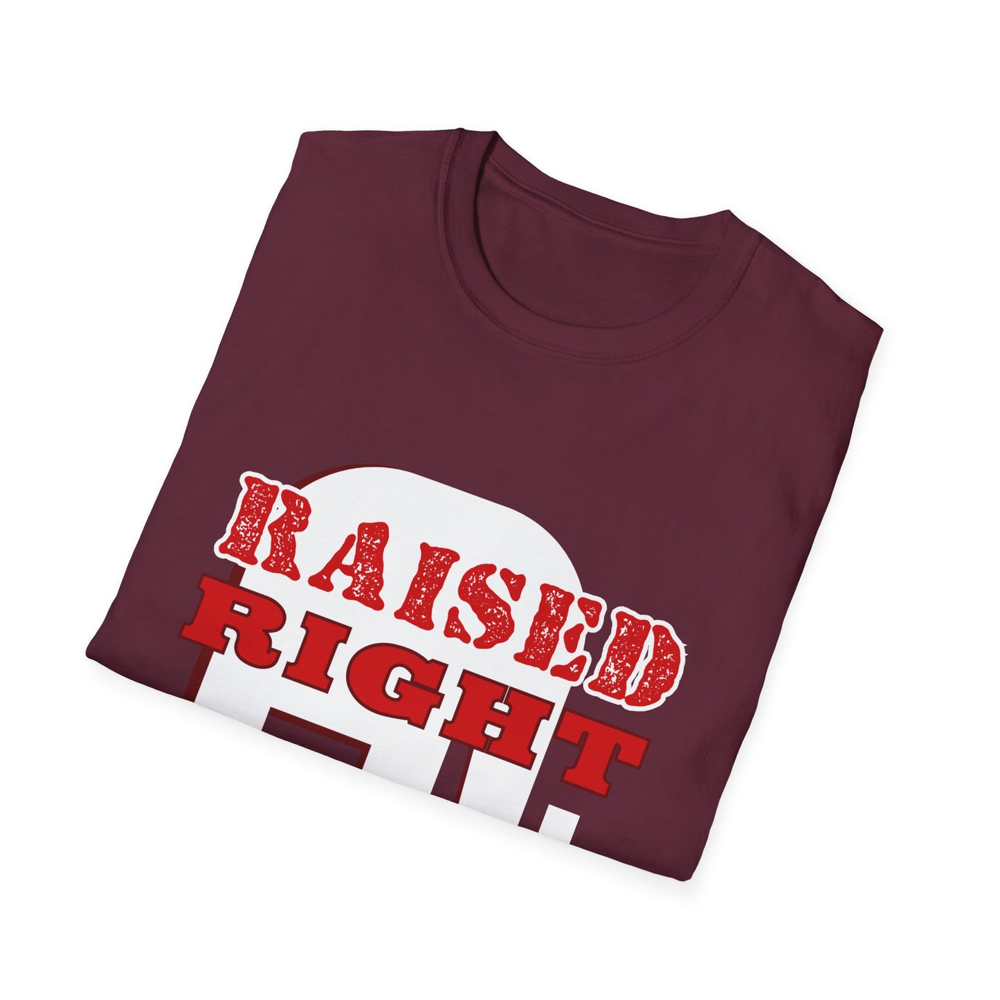 Raised Right Men's Tshirt (White Logo) - Sweet Baby Jeez Teez