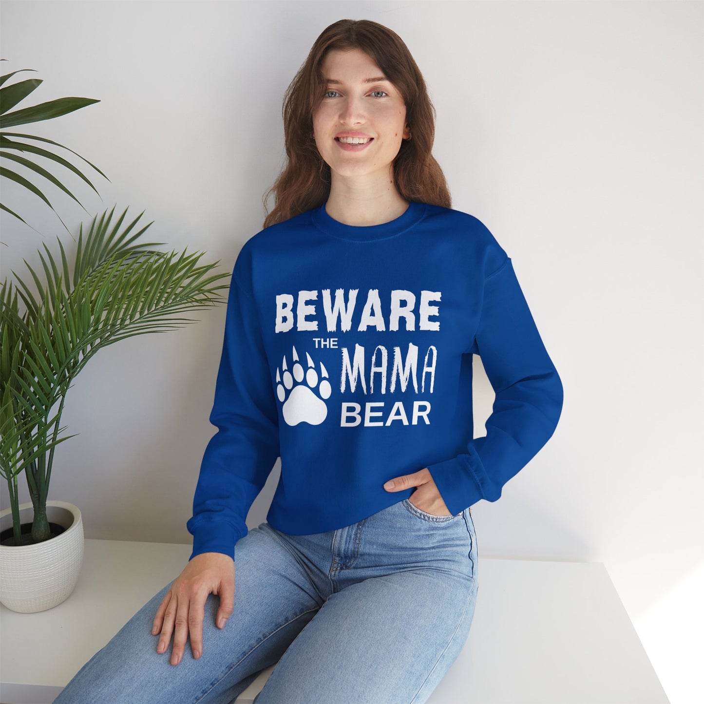 Mama Bear Women's Relaxed Sweatshirt (White Logo)