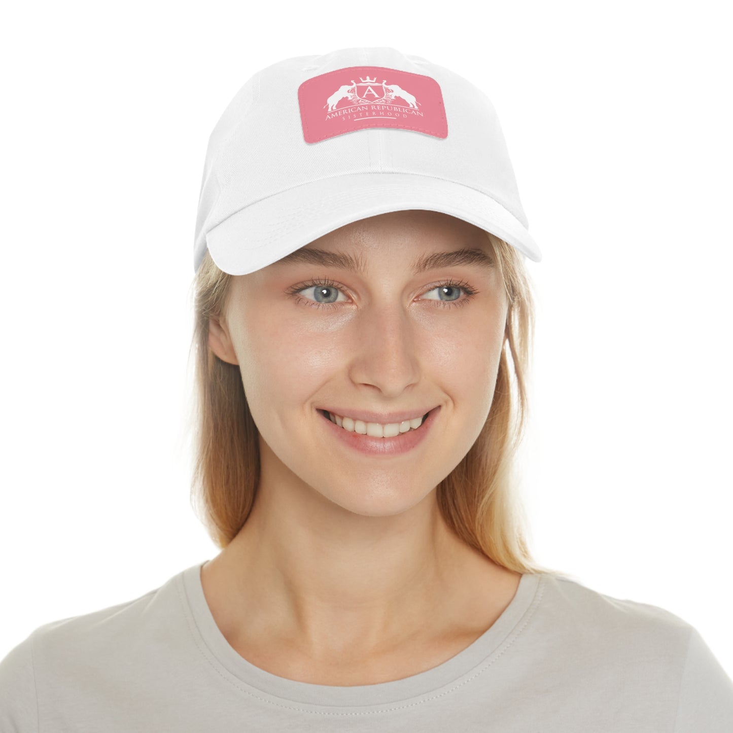 Women's Dad Hat with Leather Patch (ARS - White Logo) - Sweet Baby Jeez Teez