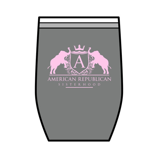 ARS Baby Pink Logo Wine Tumbler, 12oz