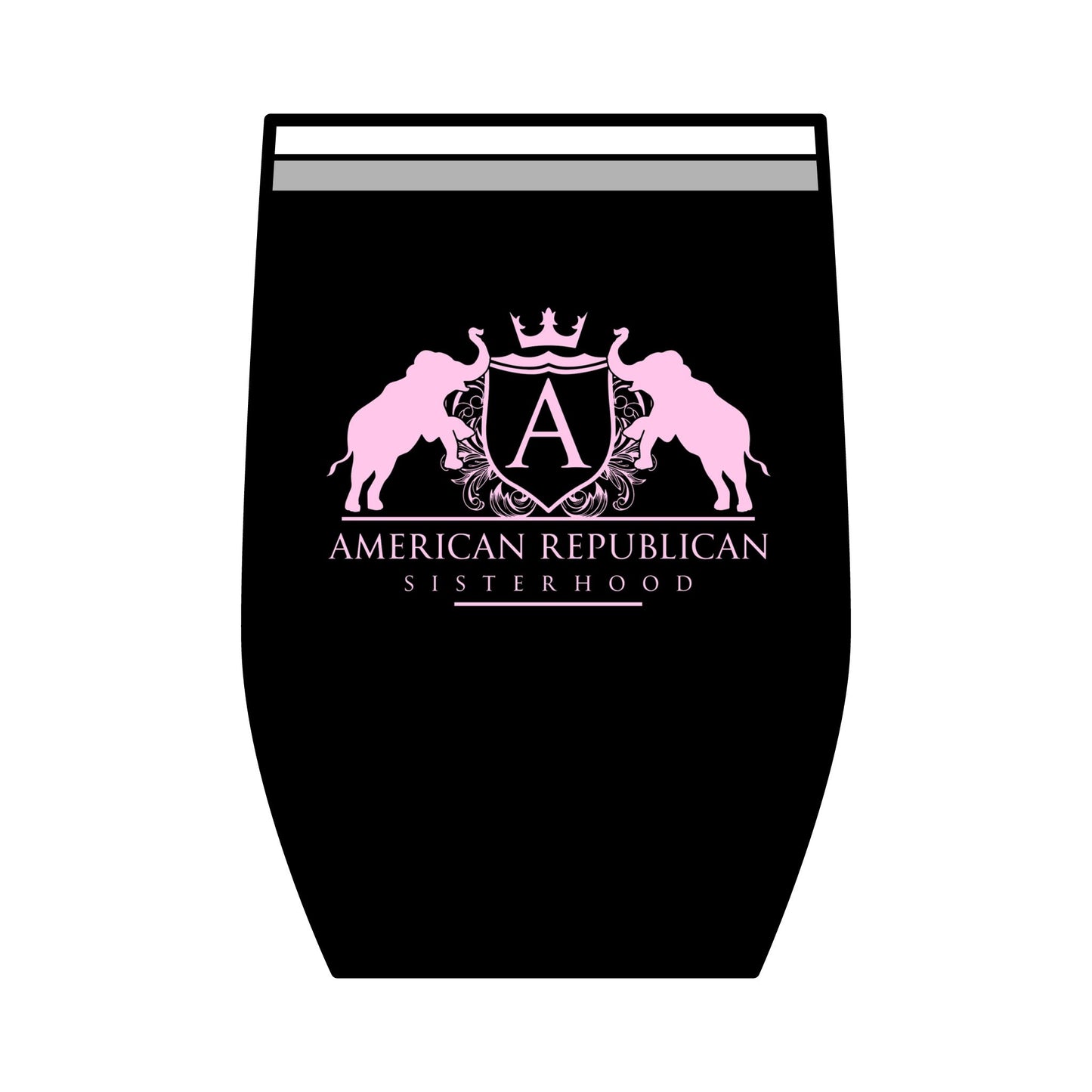 ARS Baby Pink Logo Wine Tumbler, 12oz