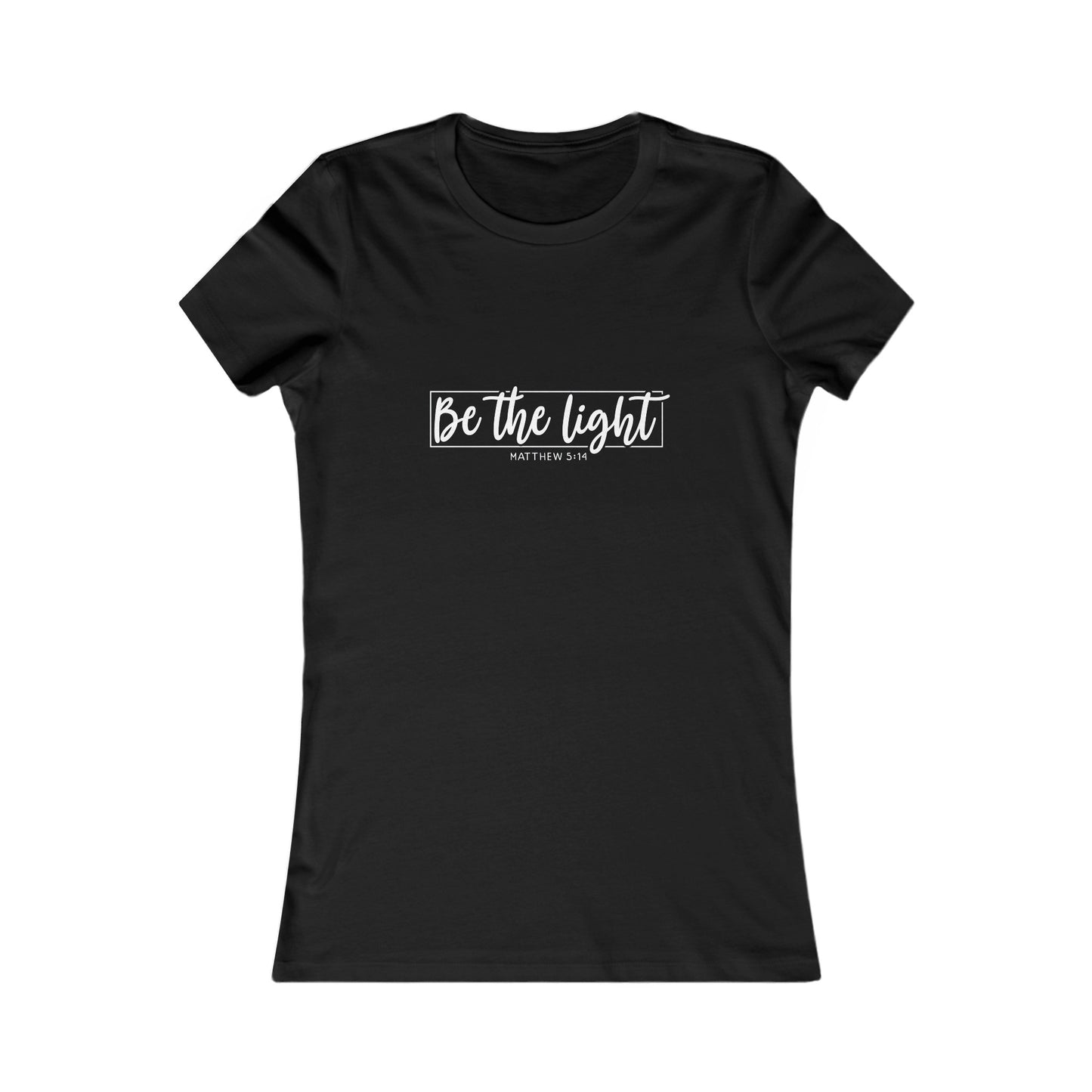 Be the Light Womens Fitted Tshirt (SS White Logo) - Sweet Baby Jeez Teez