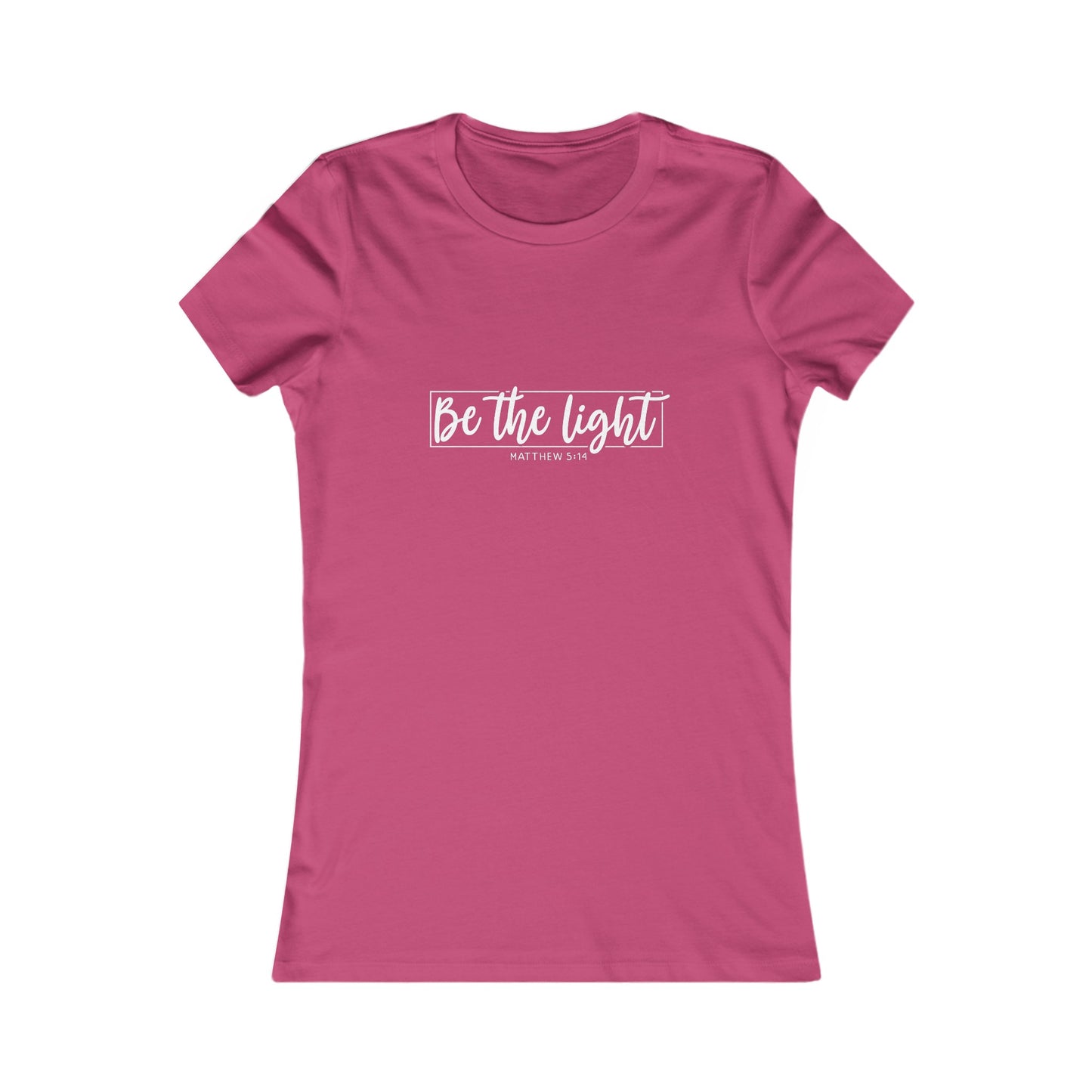 Be the Light Womens Fitted Tshirt (SS White Logo) - Sweet Baby Jeez Teez