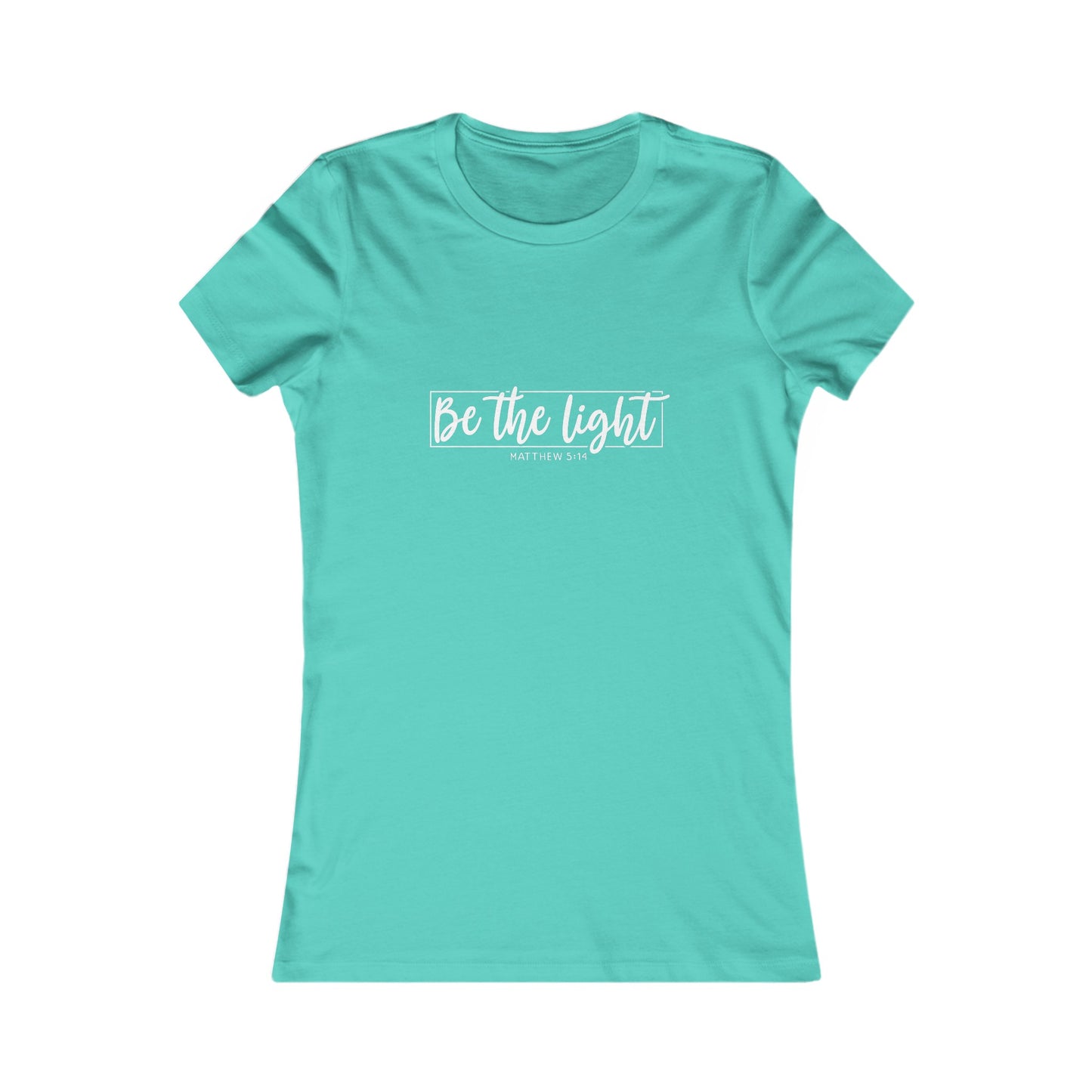 Be the Light Womens Fitted Tshirt (SS White Logo) - Sweet Baby Jeez Teez