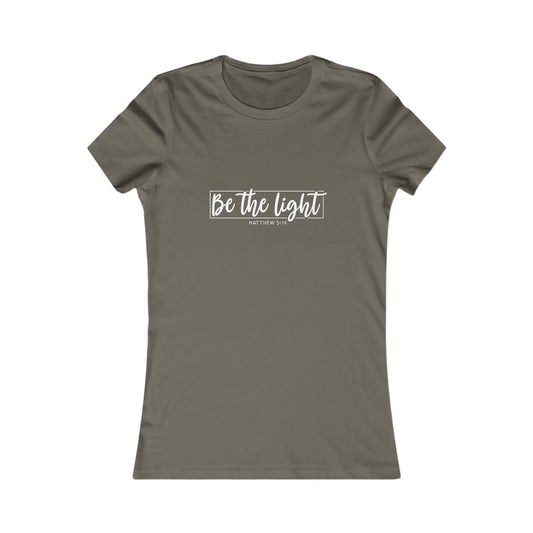 Be the Light Womens Fitted Tshirt (SS White Logo)