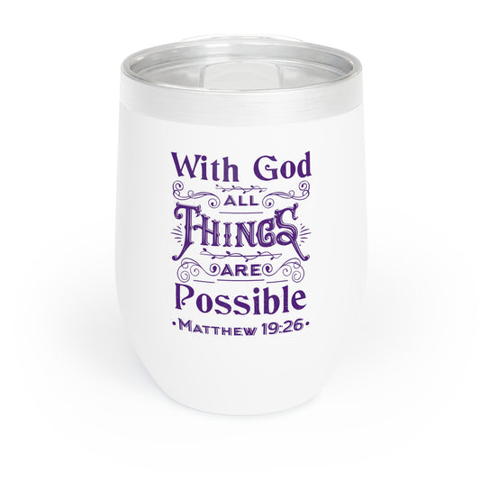 With God Chill Wine Tumbler (Purple Logo) - Sweet Baby Jeez Teez