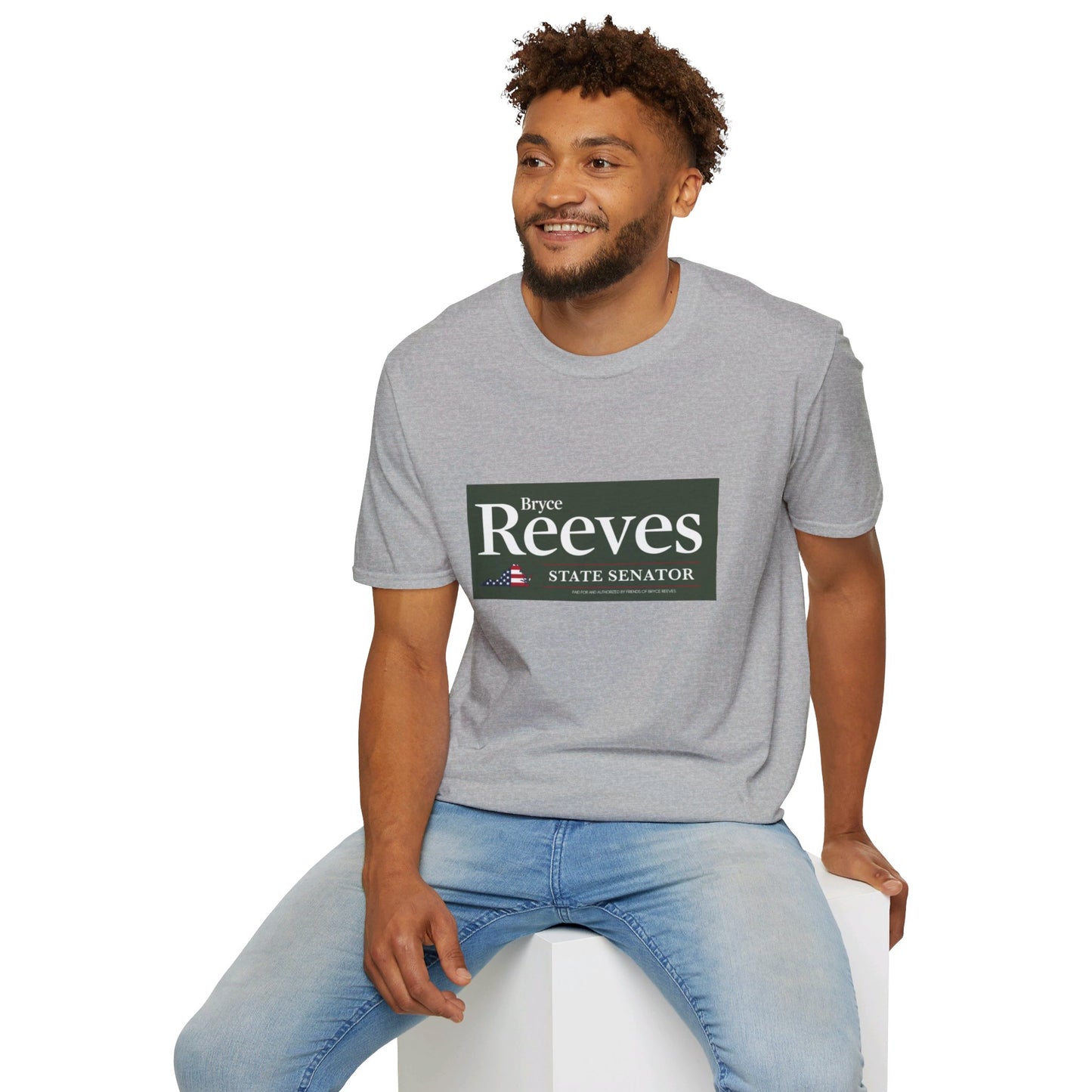 Senator Bryce Reeves Men's Tshirt (Army Green Logo) - Sweet Baby Jeez Teez