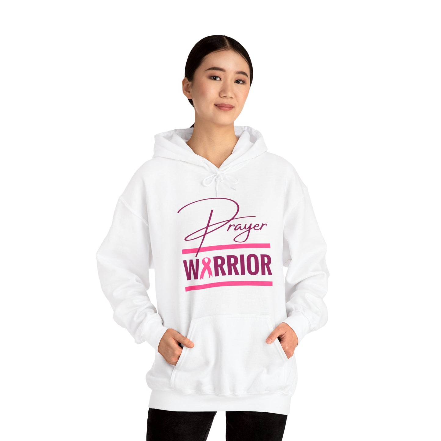 Prayer Warrior Breast Cancer Women's Sweatshirt (Pink Logo)