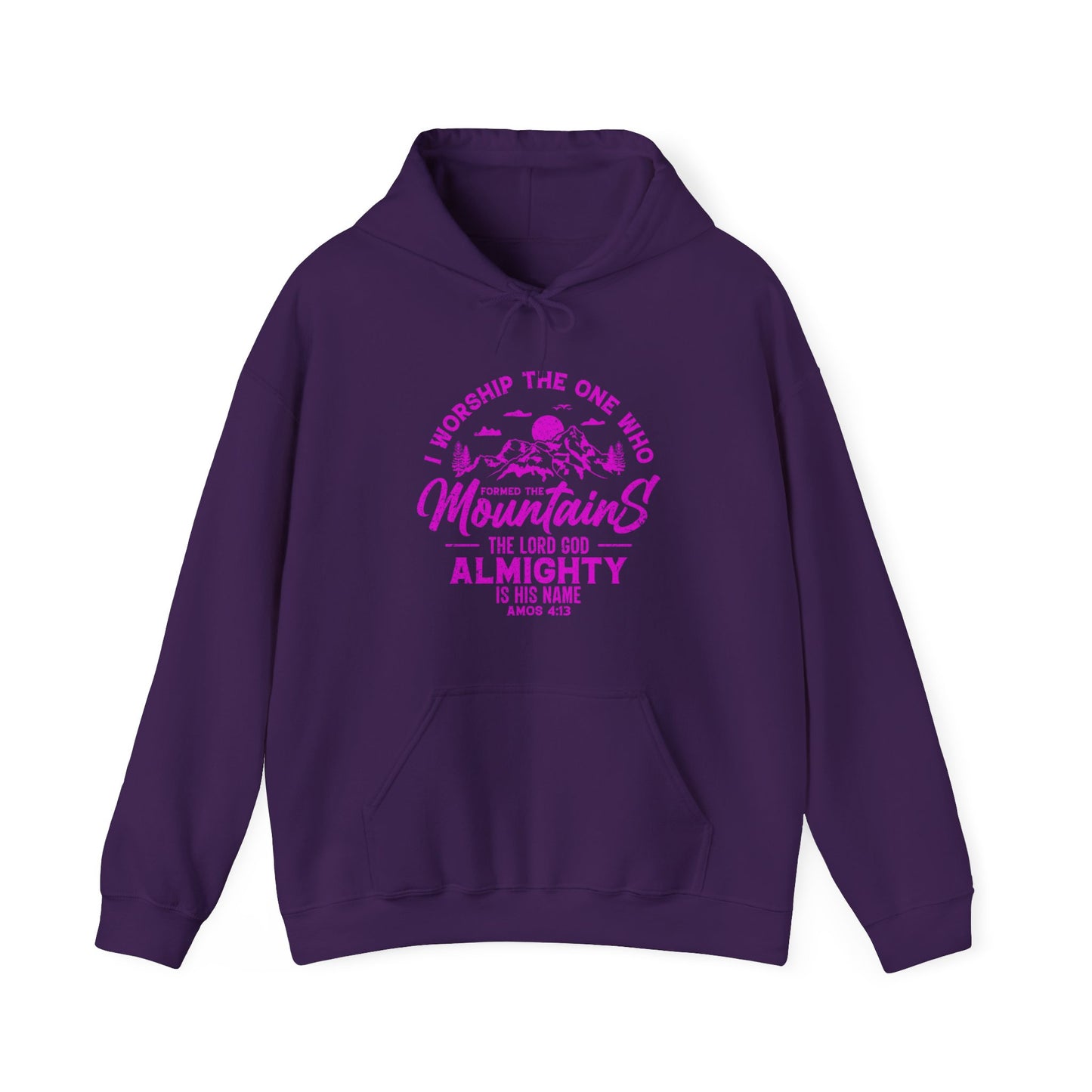 Mountains Women's Relaxed Hoodie (Hot Pink Logo) - Sweet Baby Jeez Teez