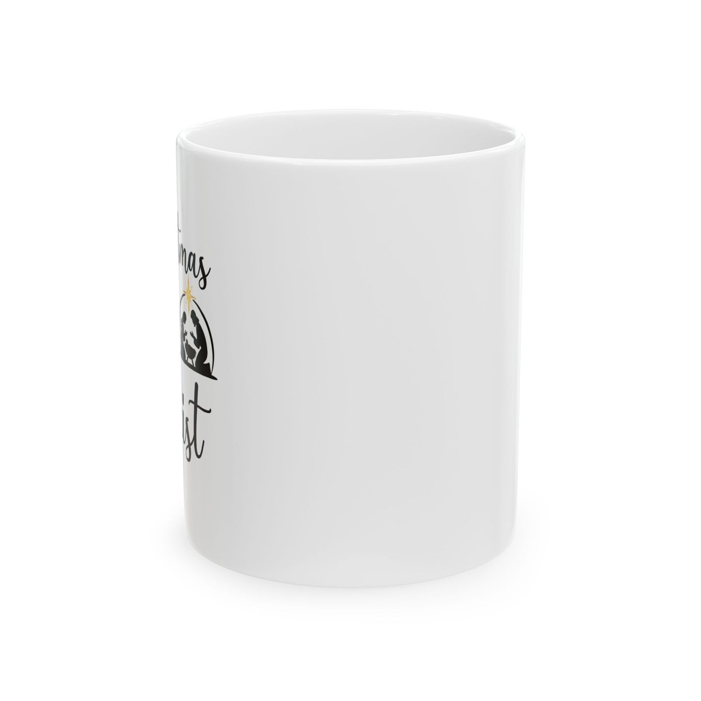 Christmas Begins with Christ Ceramic Mug (Black/Gold Logo)