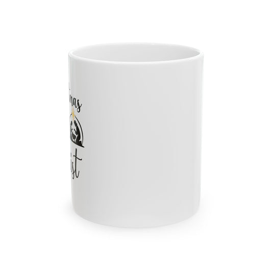 Christmas Begins with Christ Ceramic Mug (Black/Gold Logo)