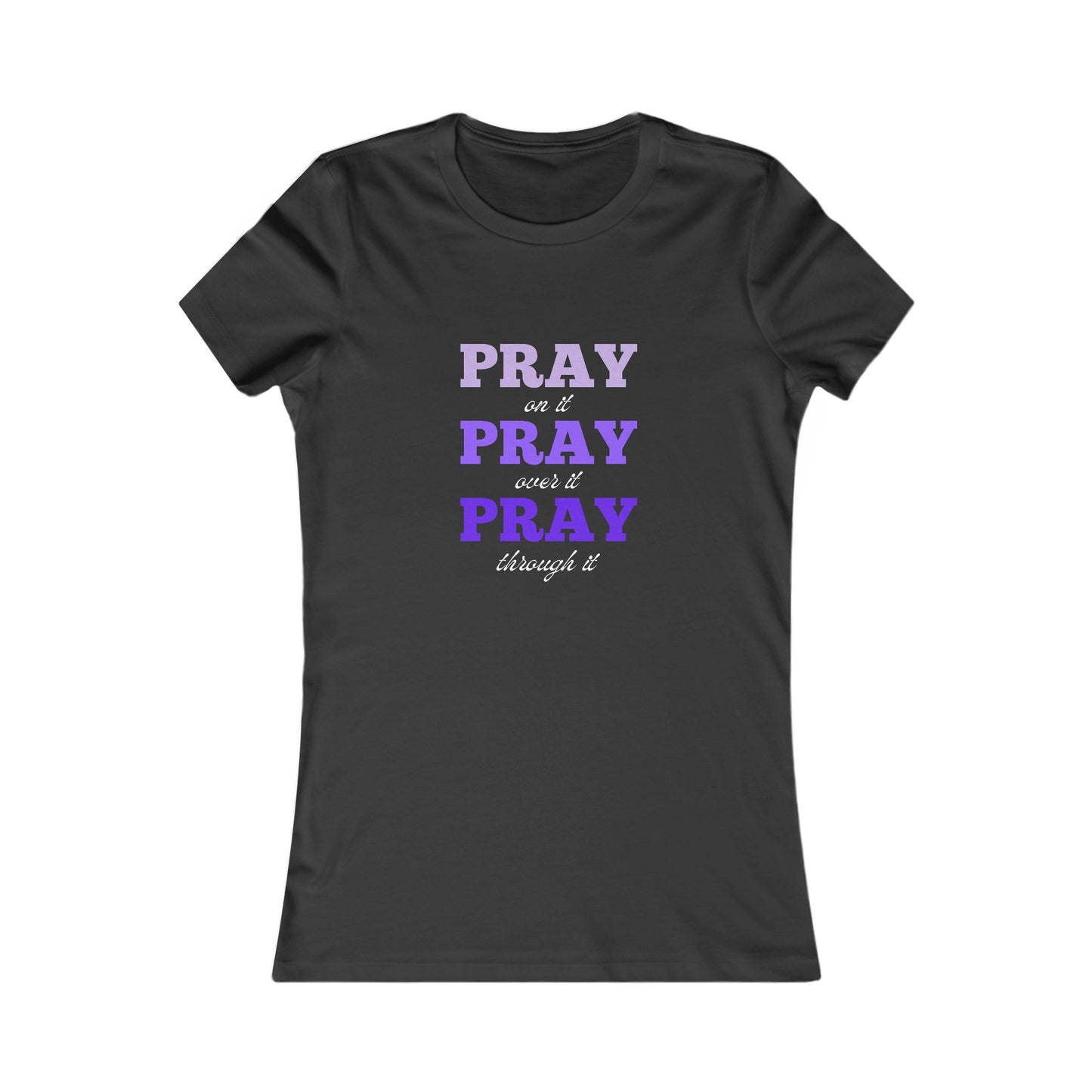 Pray On It Women's Fitted  Tshirt (Purples) - Sweet Baby Jeez Teez