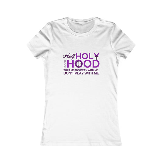 Half Holy Womens Fitted Tshirt (Plum Logo)