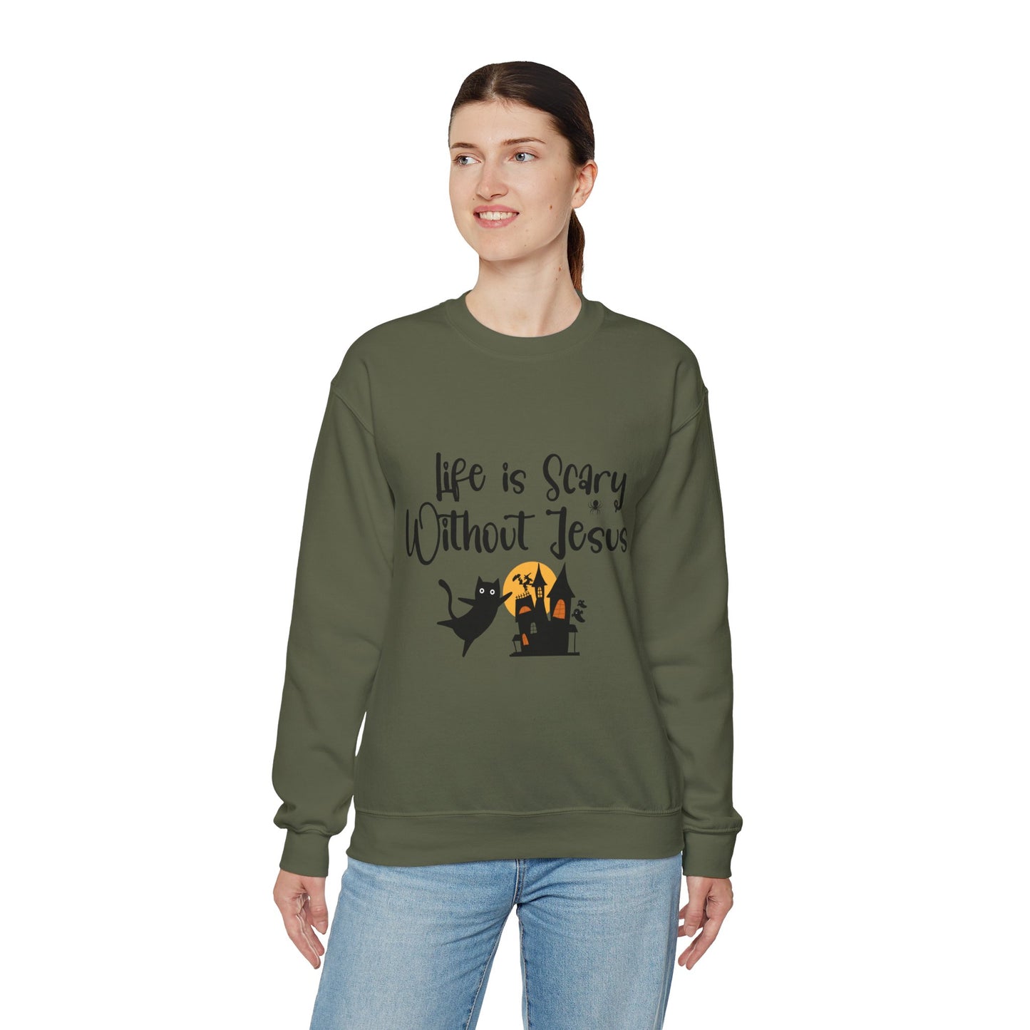 Life is Scary Women's Relaxed Sweatshirt - Sweet Baby Jeez Teez