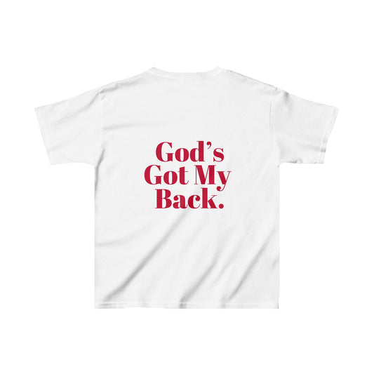 God's Got My Back Boy's Tshirt (Red Logo - Back)