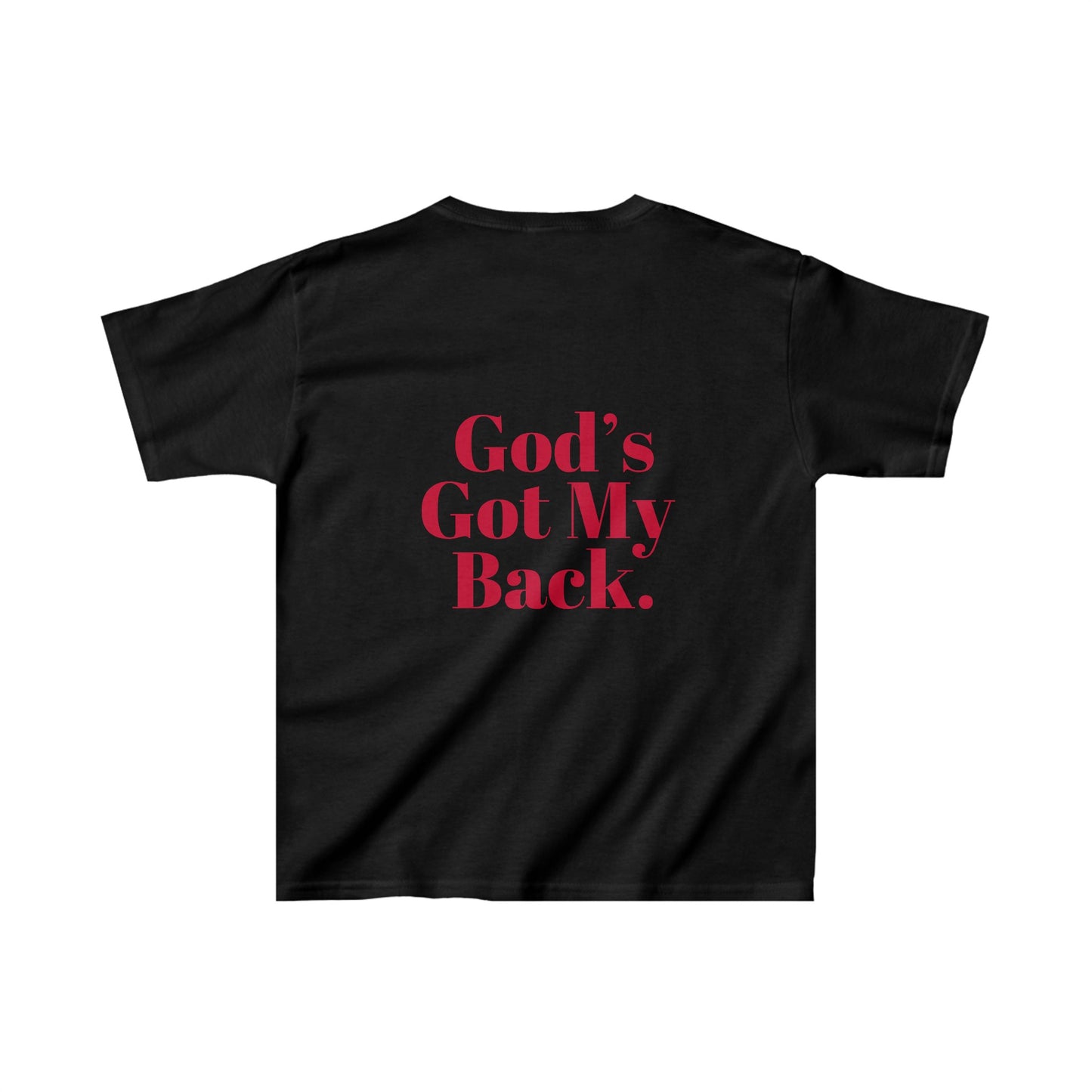 God's Got My Back Boy's Tshirt (Red Logo - Back)