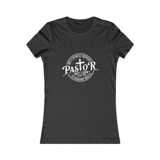 Pastor Women's Fitted Tshirt (White Logo)